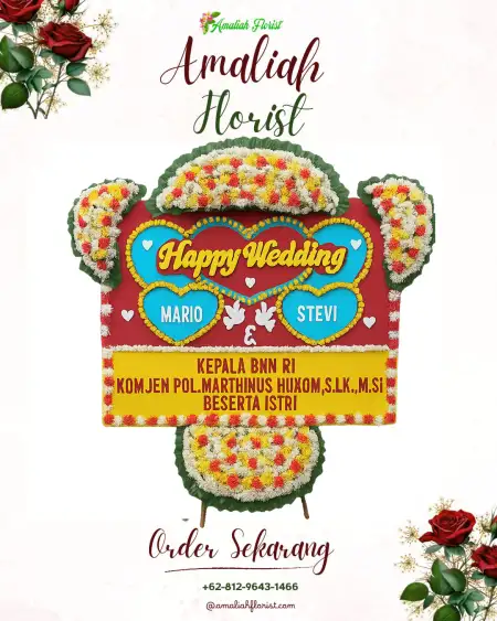Papan Bunga Pernikahan Baros
